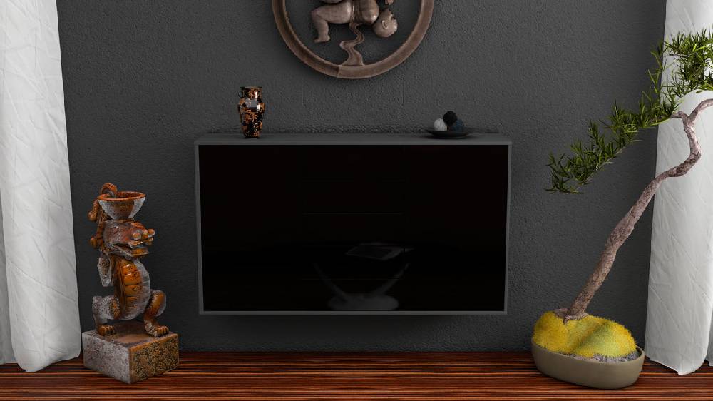 Stil Zeit Möbel Sideboard Pembroke Pines, Schwarz, hängend (136x79x35cm) Begrenzte Freigabe