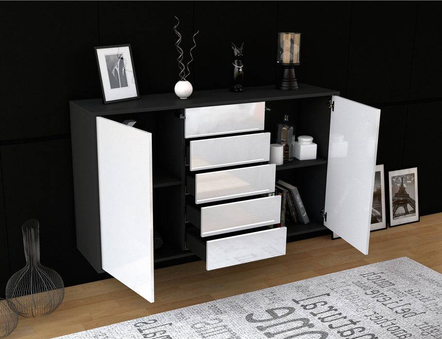 Stil Zeit Möbel Sideboard Pembroke Pines, Schwarz, hängend (136x79x35cm) Begrenzte Freigabe
