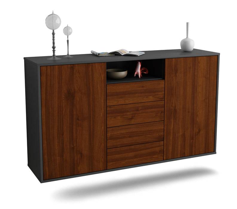Stil Zeit Möbel Sideboard Eugene, Walnuss, hängend (136x79x35cm) Letzte 3 Tage