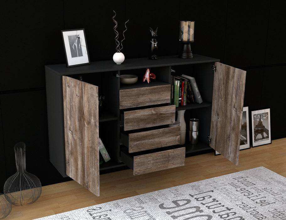 Stil Zeit Möbel Sideboard Eugene, Walnuss, hängend (136x79x35cm) Letzte 3 Tage