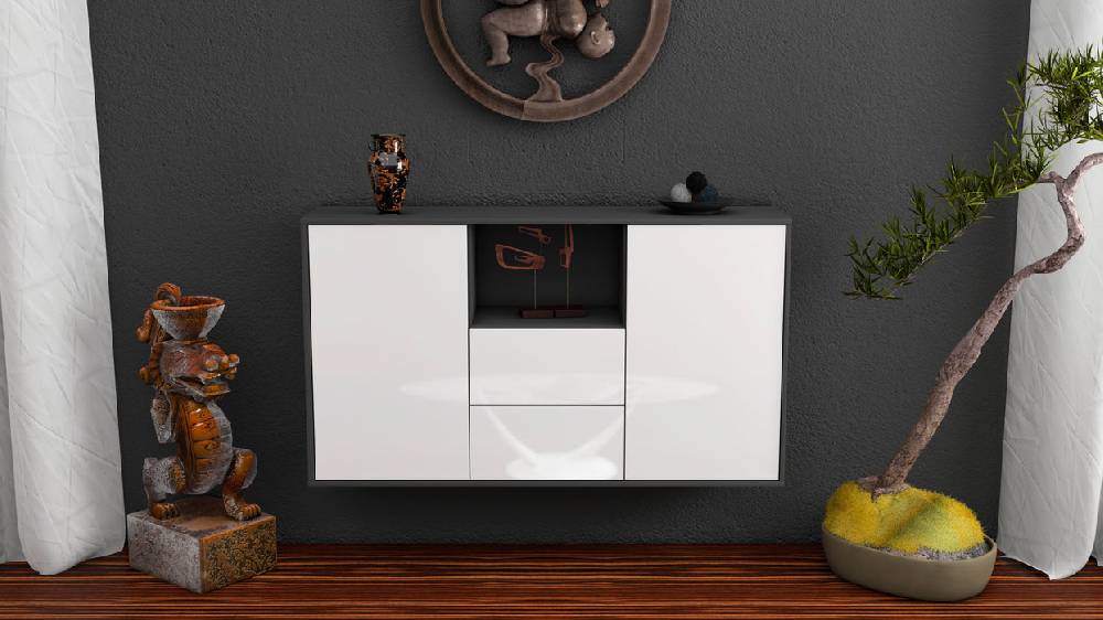 Stil Zeit Möbel Sideboard Port St. Lucie, Weiß, hängend (136x79x35cm) JETZT KAUFEN