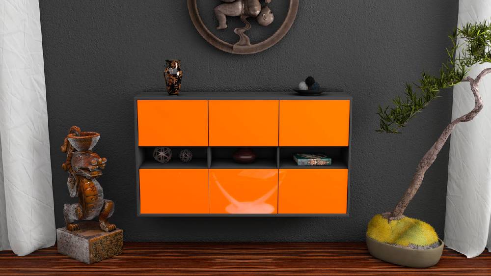 Stil Zeit Möbel Sideboard Rockford, Orange, hängend (136x79x35cm) Letzte 2 Tage