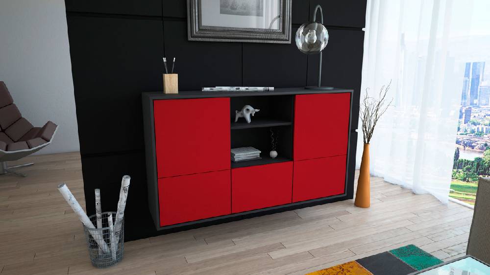 Stil Zeit Möbel Sideboard Grand Prairie, Bordeaux, hängend (136x79x35cm) Letzter Tag
