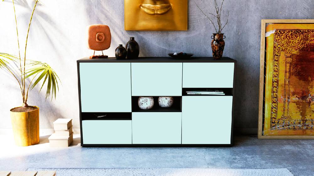 Stil Zeit Möbel Sideboard Egizia, Mint (136x79x35cm) Bis zu 50% Rabatt