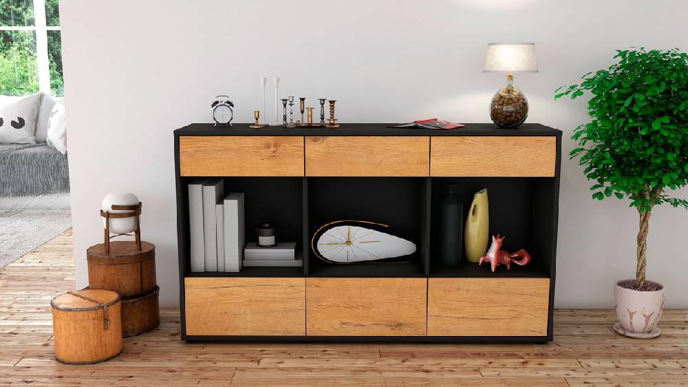 Stil Zeit Möbel Sideboard Efisia, Eiche (136x79x35cm) Bis zu 60% Rabatt