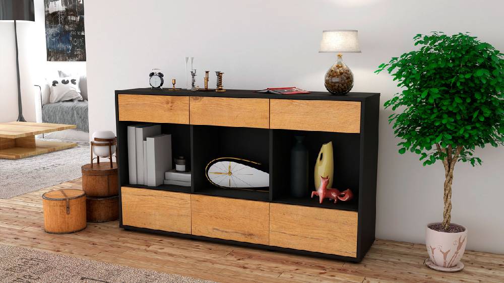 Stil Zeit Möbel Sideboard Efisia, Eiche (136x79x35cm) Bis zu 60% Rabatt