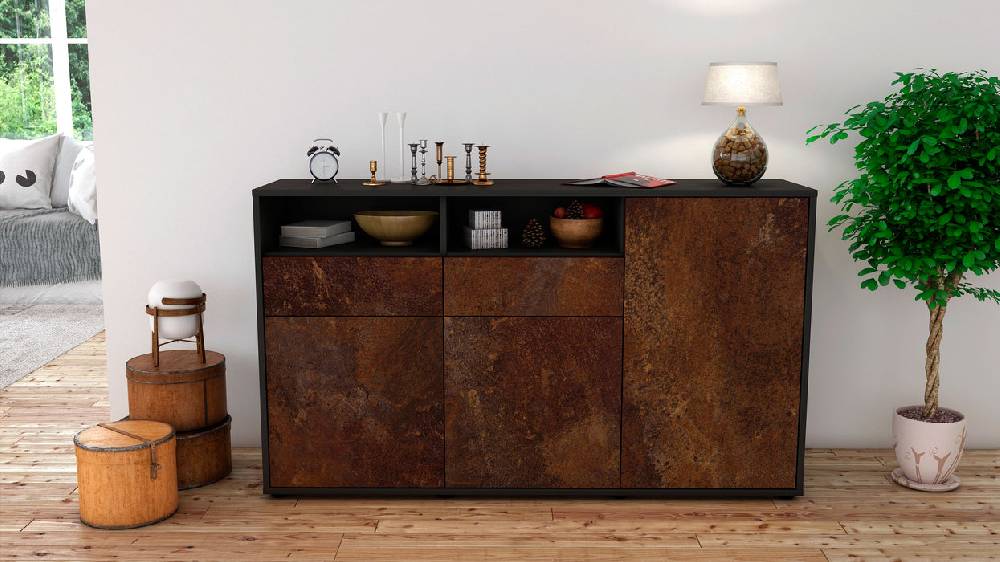 Stil Zeit Möbel Sideboard Editta, Rost (136x79x35cm) Vierteljährliche Förderung