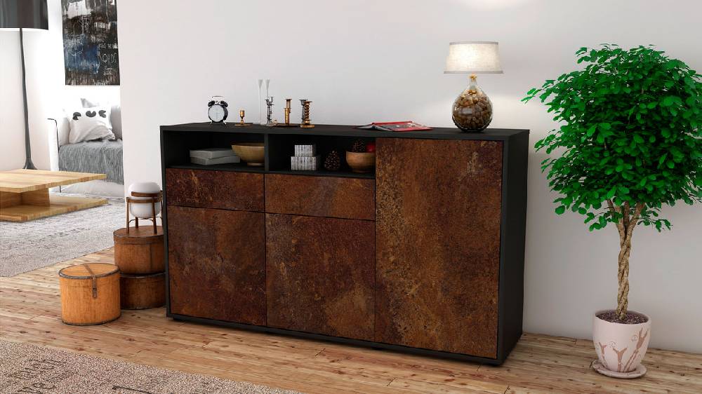 Stil Zeit Möbel Sideboard Editta, Rost (136x79x35cm) Vierteljährliche Förderung