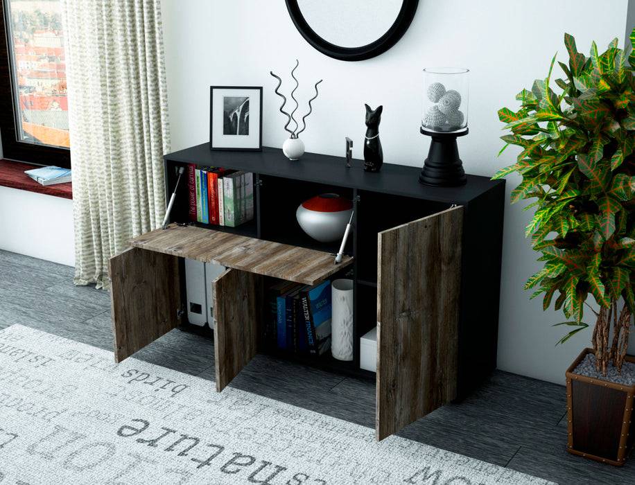 Stil Zeit Möbel Sideboard Edera, Walnuss (136x79x35cm) Bis zu 55% Rabatt