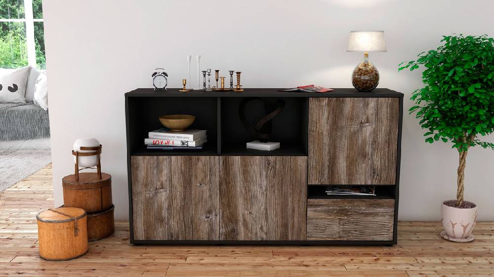 Stil Zeit Möbel Sideboard Eda, Treibholz (136x79x35cm) Nur noch ein Tag übrig