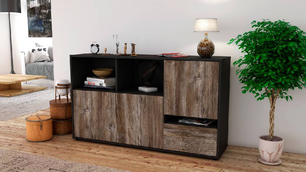 Stil Zeit Möbel Sideboard Eda, Treibholz (136x79x35cm) Nur noch ein Tag übrig