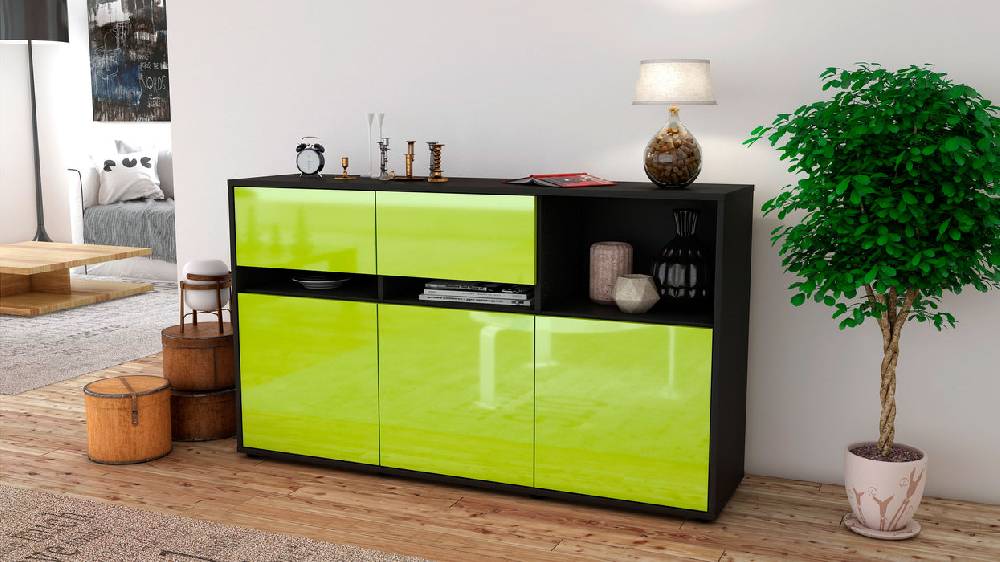 Stil Zeit Möbel Sideboard Dorotea, Grün (136x79x35cm) Super Rabatt
