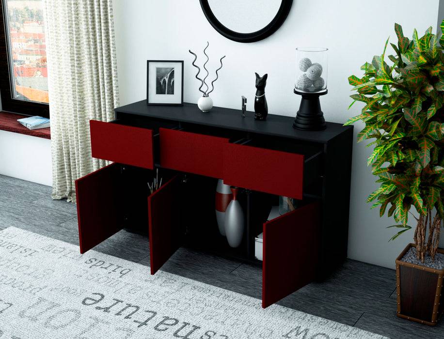 Stil Zeit Möbel Sideboard Dorinde, Bordeaux (136x79x35cm) Riesige Rabatte