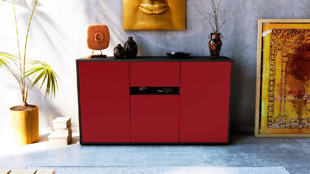 Stil Zeit Möbel Sideboard Dorina, Bordeaux (136x79x35cm) 50% Rabatt mit kostenlosem Versand