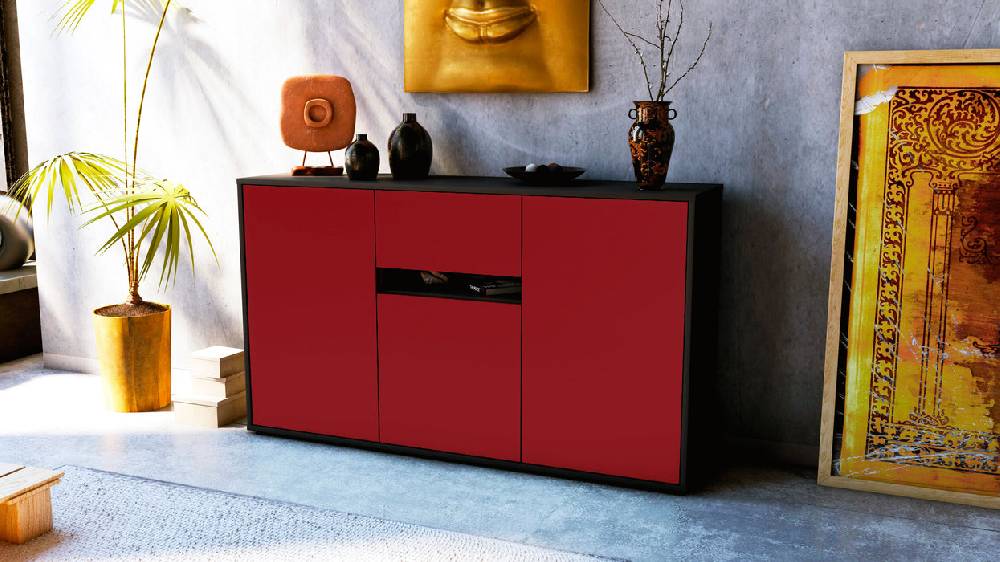 Stil Zeit Möbel Sideboard Dorina, Bordeaux (136x79x35cm) 50% Rabatt mit kostenlosem Versand