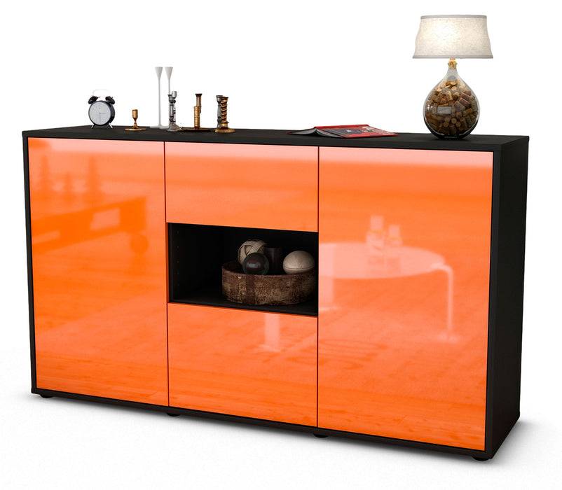 Stil Zeit Möbel Sideboard Doriana, Orange (136x79x35cm)