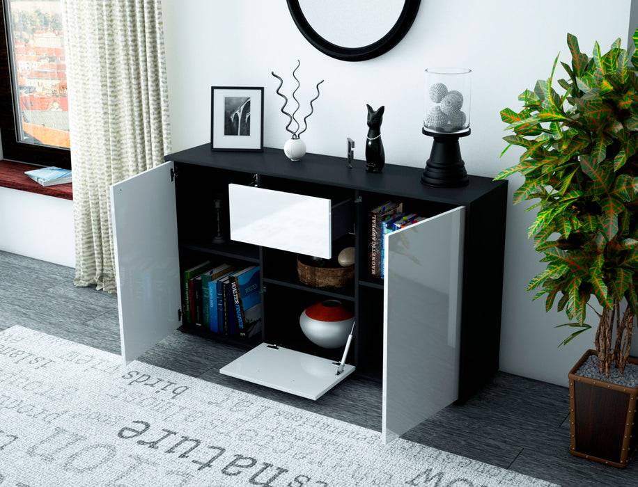 Stil Zeit Möbel Sideboard Doriana, Orange (136x79x35cm) Kostenloser Versand international