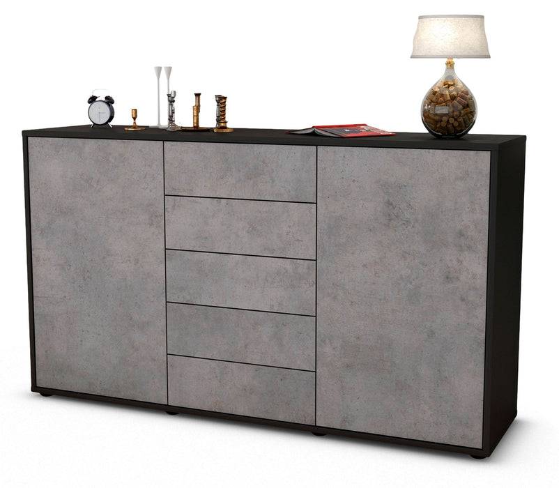 Stil Zeit Möbel Sideboard Dorelly, Beton (136x79x35cm)
