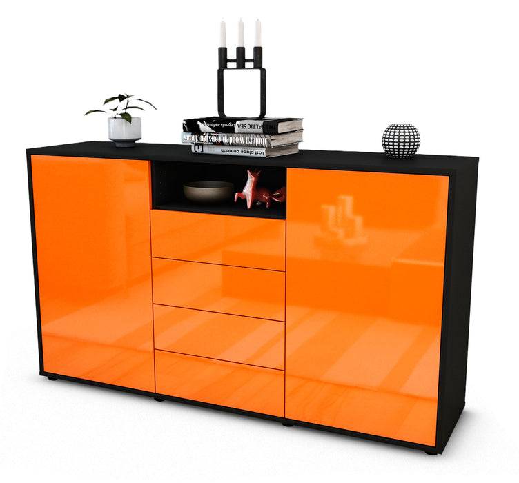 Stil Zeit Möbel Sideboard Donnice, Orange (136x79x35cm)
