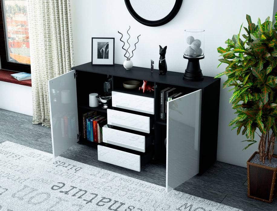 Stil Zeit Möbel Sideboard Donnice, Orange (136x79x35cm) Black Friday Preise