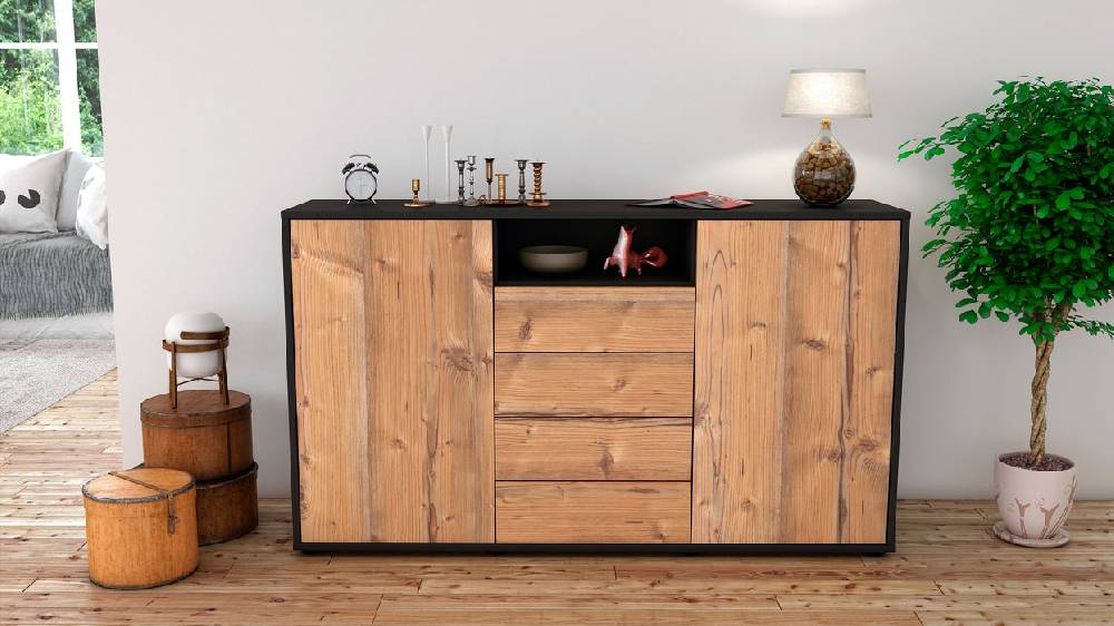 Stil Zeit Möbel Sideboard Donnice, Pinie (136x79x35cm) Im Verkauf