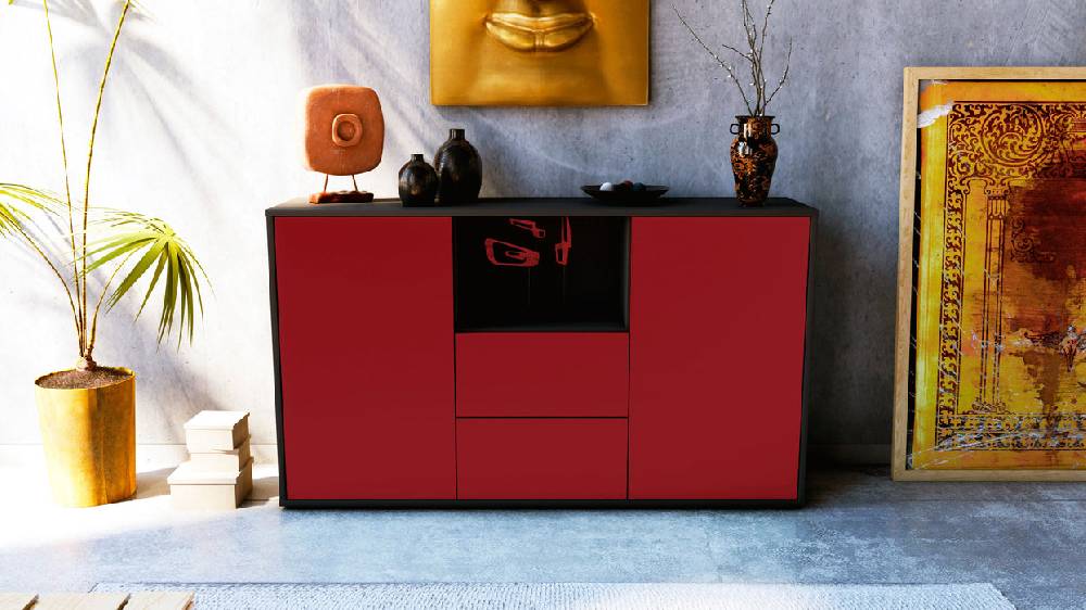 Stil Zeit Möbel Sideboard Donika, Bordeaux (136x79x35cm) 2025