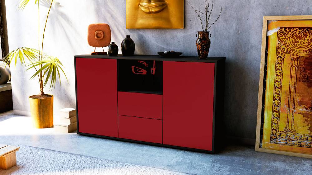 Stil Zeit Möbel Sideboard Donika, Bordeaux (136x79x35cm) 2025