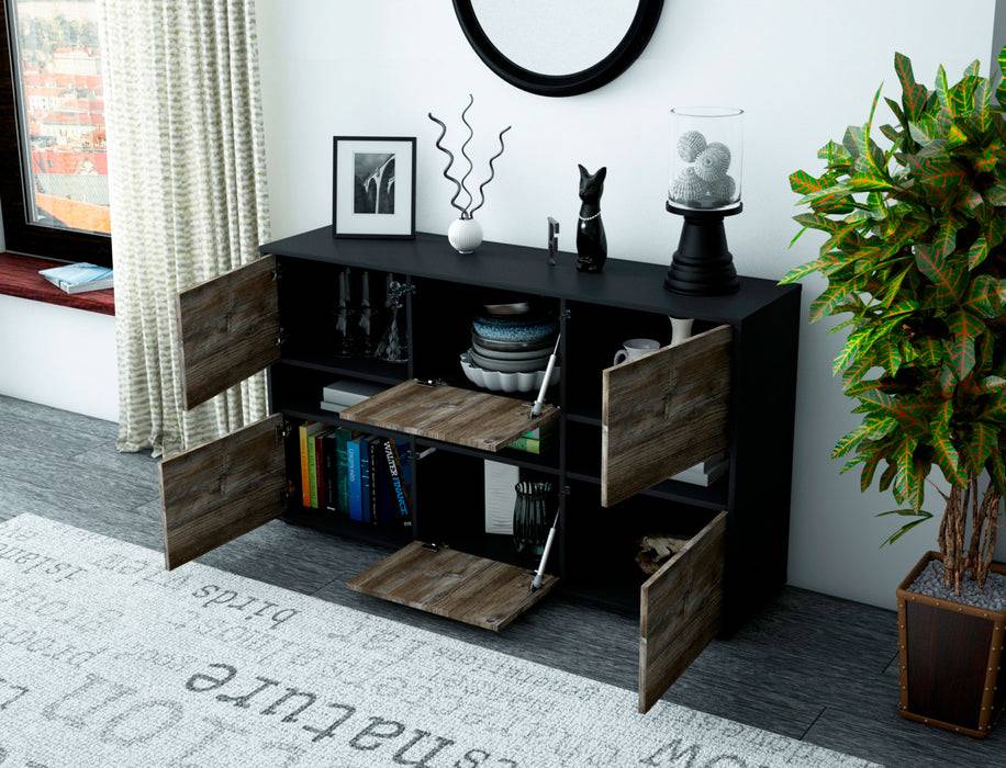 Stil Zeit Möbel Sideboard Diletta, Walnuss (136x79x35cm) Auslauf