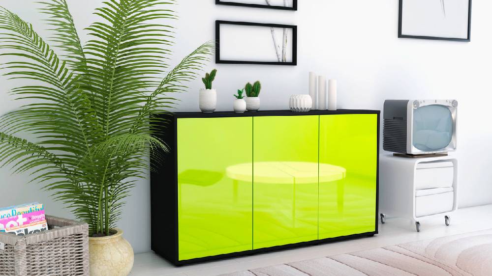 Stil Zeit Möbel Sideboard Delia, Grün (136x79x35cm) im Angebot