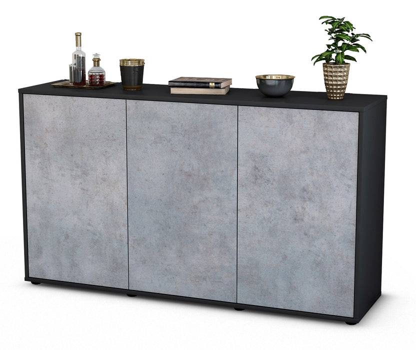 Stil Zeit Möbel Sideboard Delia, Beton (136x79x35cm)