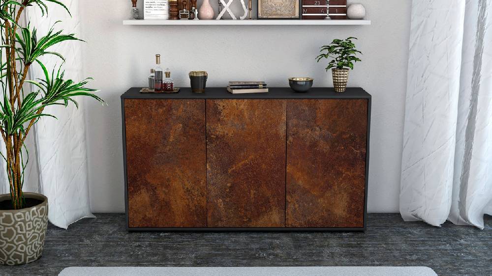 Stil Zeit Möbel Sideboard Delia, Rost (136x79x35cm) Kostenloser Versand