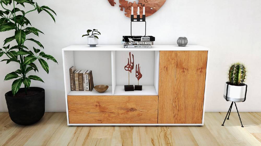 Stil Zeit Möbel Sideboard Ela, Eiche (136x79x35cm) Limitierter Zeitrabatt