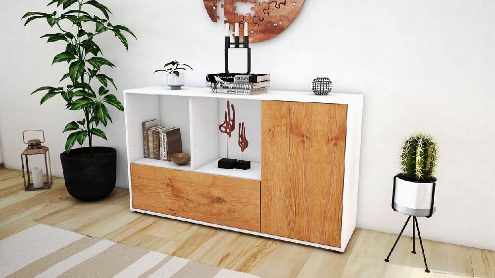 Stil Zeit Möbel Sideboard Ela, Eiche (136x79x35cm) Limitierter Zeitrabatt