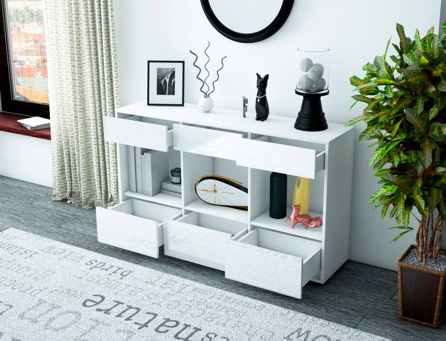 Stil Zeit Möbel Sideboard Efisia, Schwarz (136x79x35cm) Fabrik Onlineshop