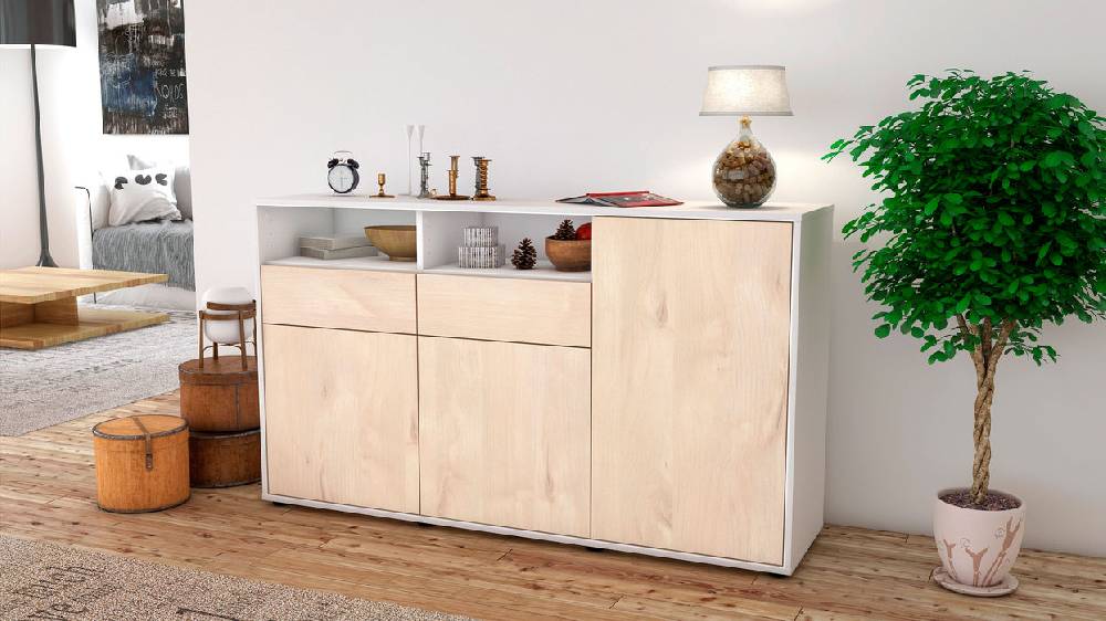 Stil Zeit Möbel Sideboard Editta , Zeder (136x79x35cm) Fabrikpreis