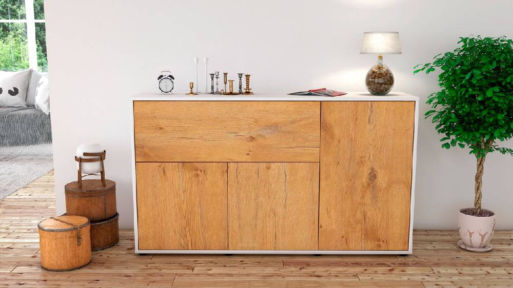 Stil Zeit Möbel Sideboard Edera, Eiche (136x79x35cm) Rabatt