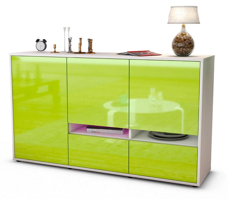 Stil Zeit Möbel Sideboard Ebe, Grün (136x79x35cm)