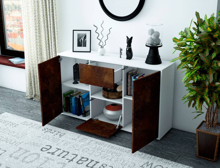 Stil Zeit Möbel Sideboard Doriana, Rost (136x79x35cm) Großer Ausverkauf