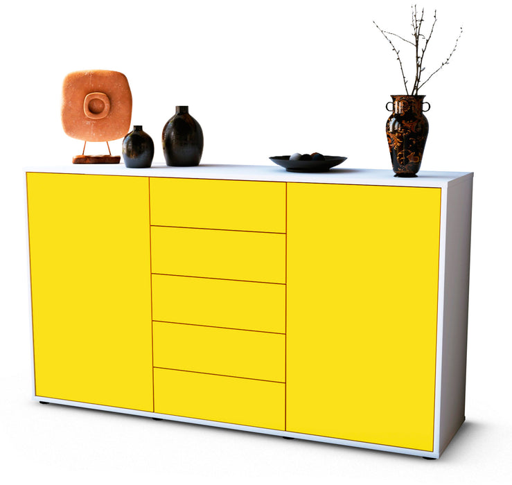 Stil Zeit Möbel Sideboard Dorelly, Gelb (136x79x35cm) Online Shopping
