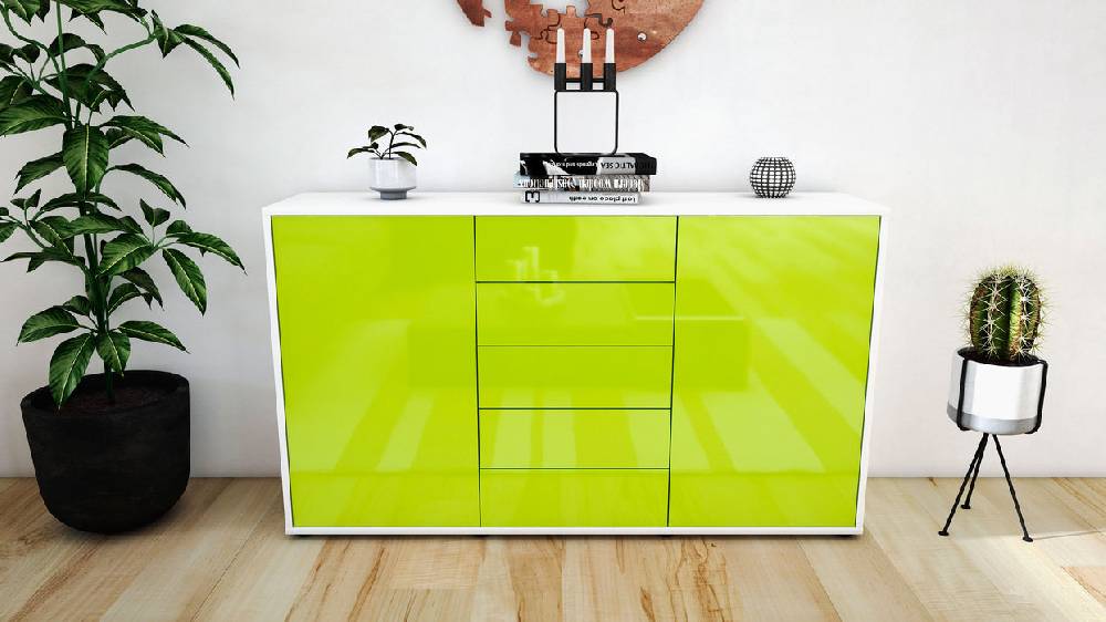 Stil Zeit Möbel Sideboard Dorelly, Grün (136x79x35cm) Exklusivangebot