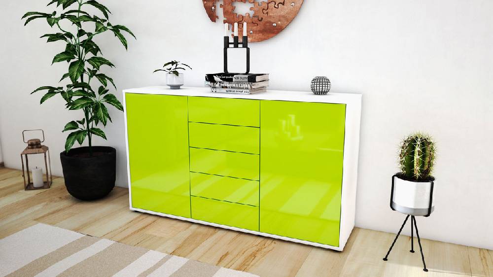Stil Zeit Möbel Sideboard Dorelly, Grün (136x79x35cm) Exklusivangebot