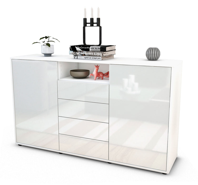 Stil Zeit Möbel Sideboard Donnice, Weiß (136x79x35cm) Saisonschlussverkauf