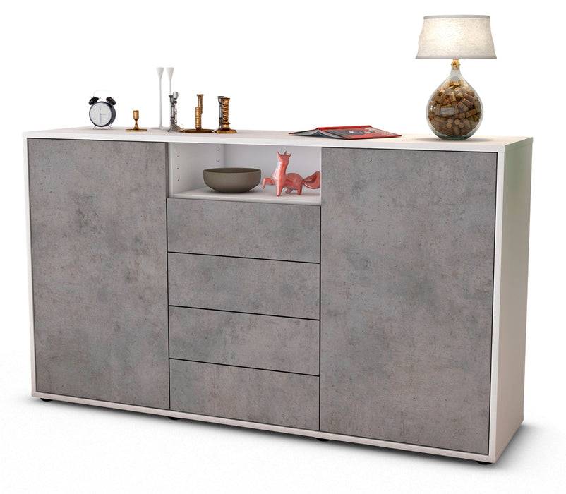 Stil Zeit Möbel Sideboard Donnice, Beton (136x79x35cm)