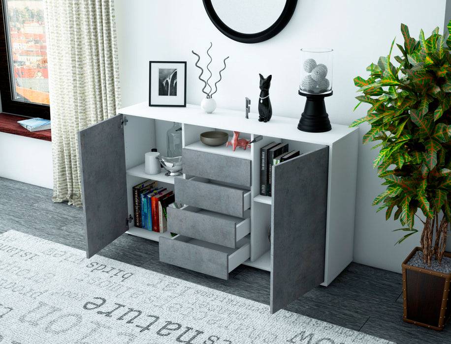 Stil Zeit Möbel Sideboard Donnice, Beton (136x79x35cm) Black Friday