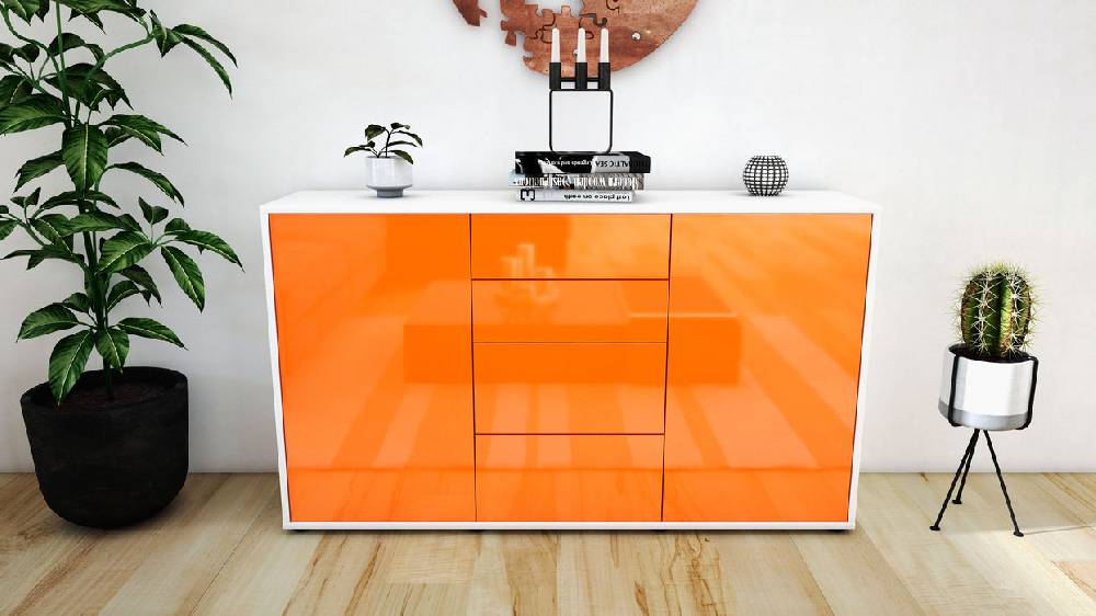 Stil Zeit Möbel Sideboard Donna, Orange (136x79x35cm) Cyber Monday