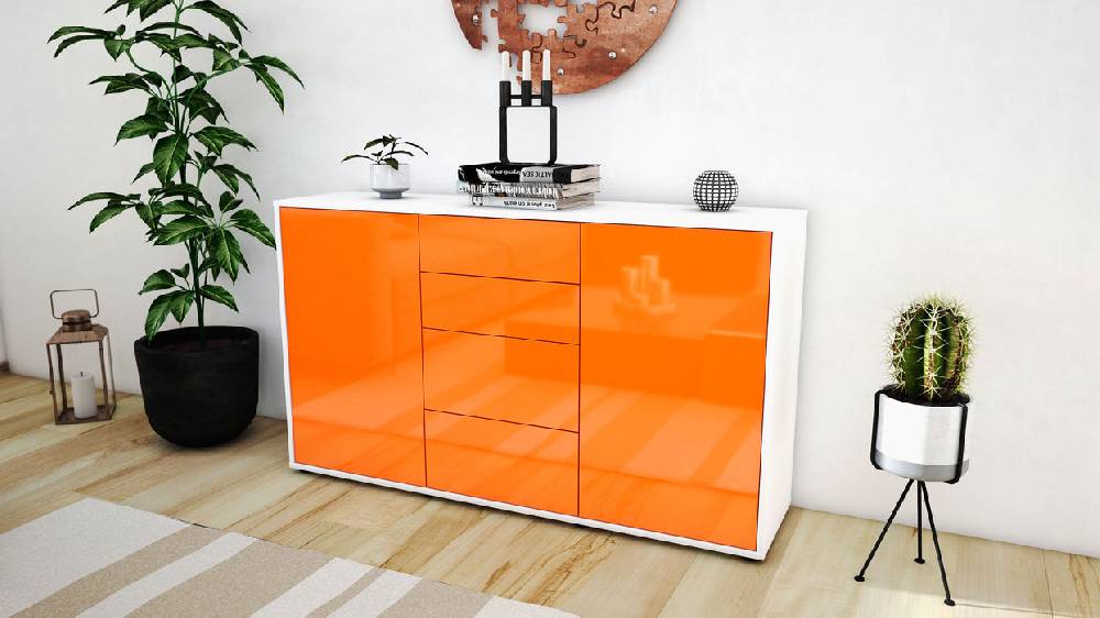 Stil Zeit Möbel Sideboard Donna, Orange (136x79x35cm) Cyber Monday