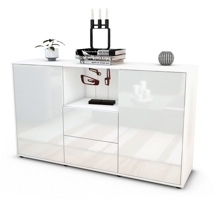 Stil Zeit Möbel Sideboard Donika, Weiß (136x79x35cm) Osterangebot