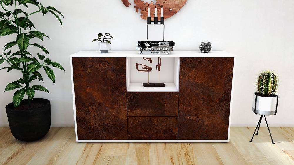 Stil Zeit Möbel Sideboard Donika, Rost (136x79x35cm) Vatertagsangebot