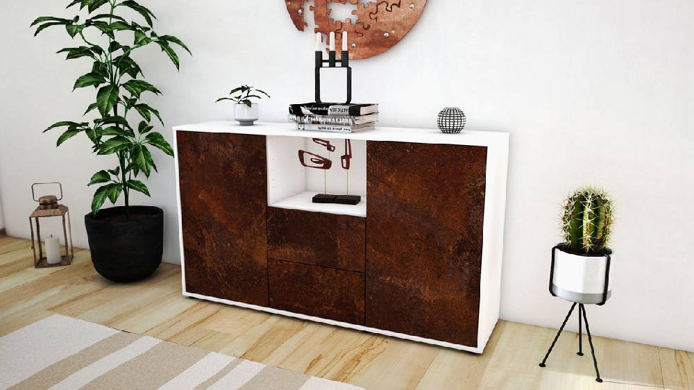 Stil Zeit Möbel Sideboard Donika, Rost (136x79x35cm) Vatertagsangebot