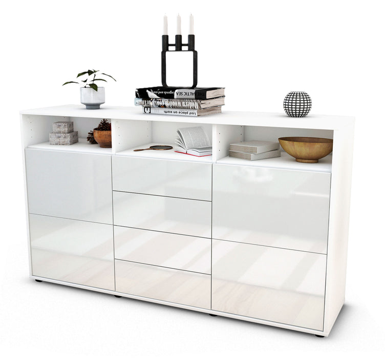 Stil Zeit Möbel Sideboard Donabella, Weiß (136x79x35cm)
